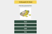 Lesespiel - Bilder und Wörter - Finde das passende Wort.