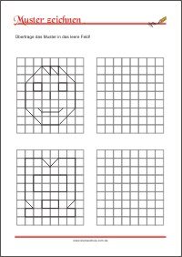 Muster übertragen – Arbeitsblätter zur Förderung der Feinmotorik zum Ausdrucken