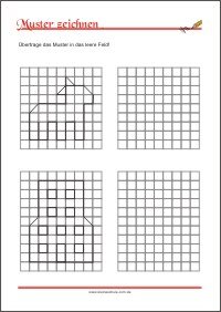 Muster übertragen – Arbeitsblätter zur Förderung der Feinmotorik zum Ausdrucken