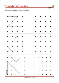 Punkte verbinden – Arbeitsblätter zur Förderung der Auge-Hand-Koordination zum Ausdrucken