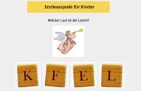 Lesespiel - Laute erkennen - Welcher Laut ist der Letzte?