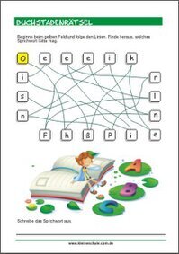 Lesen lernen - Buchstabenrätsel - Kostenloses Buchstabenspiel für Kinder zum Ausdrucken (PDF)