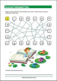 Lesen lernen - Buchstabenrätsel - Kostenloses Buchstabenspiel für Kinder zum Ausdrucken (PDF)