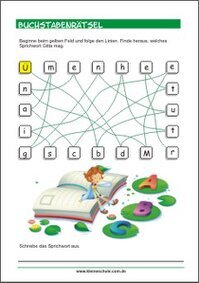 Lesen lernen - Buchstabenrätsel - Kostenloses Buchstabenspiel für Kinder zum Ausdrucken (PDF)