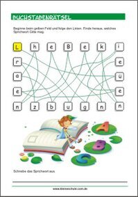 Lesen lernen - Buchstabenrätsel - Kostenloses Buchstabenspiel für Kinder zum Ausdrucken (PDF)