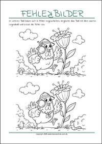 Unterschiede finden für Kinder - Suchbilder als gratis PDF-Vorlagen zum Ausdrucken