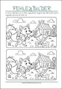 Unterschiede finden für Kinder - Suchbilder als gratis PDF-Vorlagen zum Ausdrucken