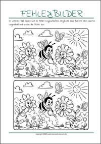 Unterschiede finden für Kinder - Suchbilder als gratis PDF-Vorlagen zum Ausdrucken