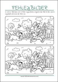 Unterschiede finden für Kinder - Suchbilder als gratis PDF-Vorlagen zum Ausdrucken