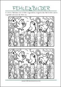 Unterschiede finden für Kinder - Suchbilder als gratis PDF-Vorlagen zum Ausdrucken