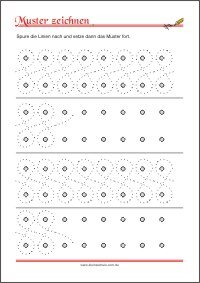 Muster zeichnen – Arbeitsblätter zur Förderung der Feinmotorik zum Ausdrucken