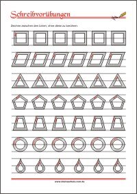 Schwung- und Schreibvorübungen Übungen als PDF-Vorlage zum Ausdrucken