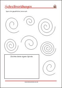 Schwung- und Schreibvorübungen Übungen Arbeitsblätter zum Ausdrucken