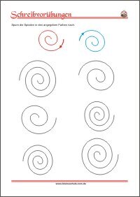 Schwung- und Schreibvorübungen Übungen Arbeitsblätter zum Ausdrucken