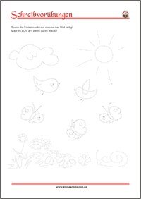 Schwung- und Schreibvorübungen Übungen Arbeitsblätter zum Ausdrucken