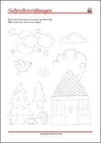 Schwung- und Schreibvorübungen Übungen Arbeitsblätter zum Ausdrucken