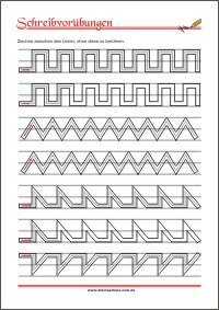Schwung- und Schreibvorübungen Übungen als PDF-Vorlage zum Ausdrucken