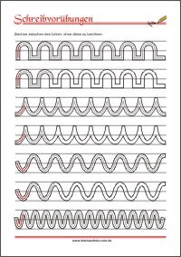 Schwung- und Schreibvorübungen Übungen als PDF-Vorlage zum Ausdrucken