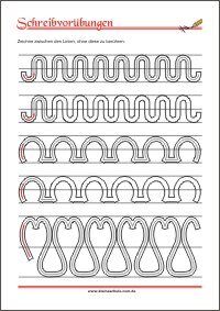 Schwung- und Schreibvorübungen Übungen als PDF-Vorlage zum Ausdrucken