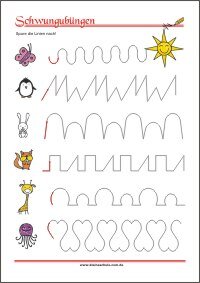 Schwung- und Schreibvorübungen Übungen als PDF-Vorlage zum Ausdrucken
