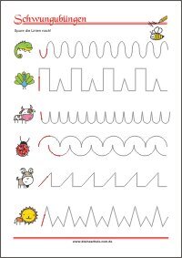Schwung- und Schreibvorübungen Übungen als PDF-Vorlage zum Ausdrucken
