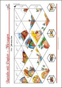 Schneideübung - Flexagon aus Papier basteln - Was war zuerst da – Vier Jahreszeiten