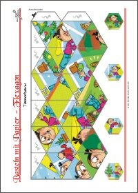 Schneideübung - Flexagon aus Papier basteln - Tannenbaum