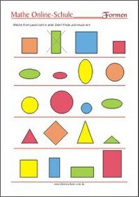Die Formen lernen als PDF Die Formen lernen - Kreis, Rechteck, Quadrat, Dreieck Arbeitsblätter - Mathe 1. Klasse