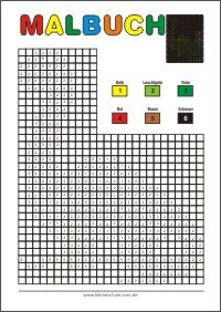 Malvorlagen für Kinder - Pixel-Malbuch für Kinder - Kästchen malen - Pixel Bilder