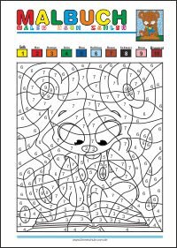 Malvorlagen für Kinder - Malen nach Zahlen - Ausmalbilder kostenlos herunterladen, ausdrucken und ausmalen.