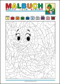 Malvorlagen für Kinder - Malen nach Zahlen - Ausmalbilder kostenlos herunterladen, ausdrucken und ausmalen.