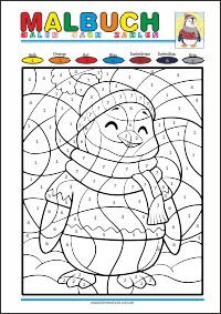 Malvorlagen für Kinder - Malen nach Zahlen - Ausmalbilder kostenlos herunterladen, ausdrucken und ausmalen.