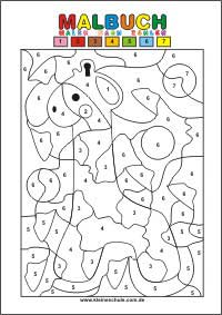 Malbuch Malen nach Zahlen - kostenlose Malvorlagen zum ausdrucken