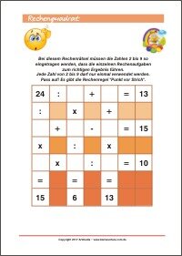 Rechenquadrat - Rechenrätsel Training für Kinder