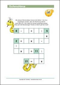 Rechenschlange - Rechenrätsel Training für Kinder