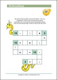 Rechenschlange - Rechenrätsel Training für Kinder