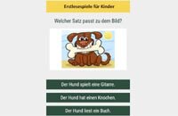 Lesespiel - Sätze bilden - Welcher Satz passt zu dem Bild?