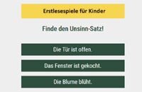 Lesespiel - Quatschsätze - Finde den Unsinn-Satz!