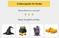 Lesespiel - Einfache Sätze lesen - Welches Bild passt zu dem Satz?