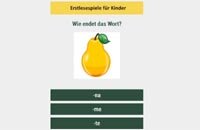 Lesespiel - Silben lesen - Wie endet das Wort?