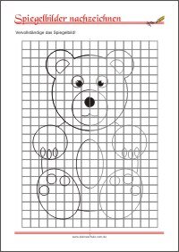 Spiegelbilder nachzeichnen - Feinmotorik Übungen für Kinder zum Ausdrucken