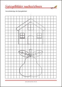 Spiegelbilder nachzeichnen - Feinmotorik Übungen für Kinder zum Ausdrucken