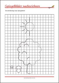 Spiegelbilder nachzeichnen - Feinmotorik Übungen für Kinder zum Ausdrucken