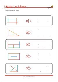Muster übertragen – Arbeitsblätter zur Förderung der Feinmotorik zum Ausdrucken