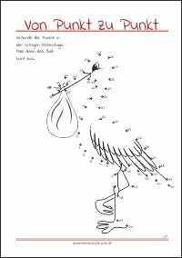 Verbinde die Punkte - Von Punkt zu Punkt als gratis PDF-Vorlagen zum Ausdrucken