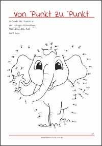 Verbinde die Punkte - Von Punkt zu Punkt als gratis PDF-Vorlagen zum Ausdrucken