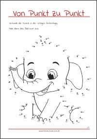 Verbinde die Punkte - Von Punkt zu Punkt als gratis PDF-Vorlagen zum Ausdrucken