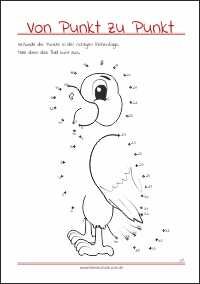 Verbinde die Punkte - Von Punkt zu Punkt als gratis PDF-Vorlagen zum Ausdrucken