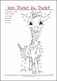 Verbinde die Punkte - Von Punkt zu Punkt als gratis PDF-Vorlagen zum Ausdrucken
