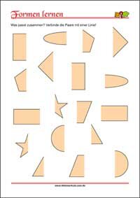 Formen erkennen - Übungen für Kinder zum Ausdrucken Geometrische Formen erkennen – Kostenlose Arbeitsblätter für Kinder als PDF